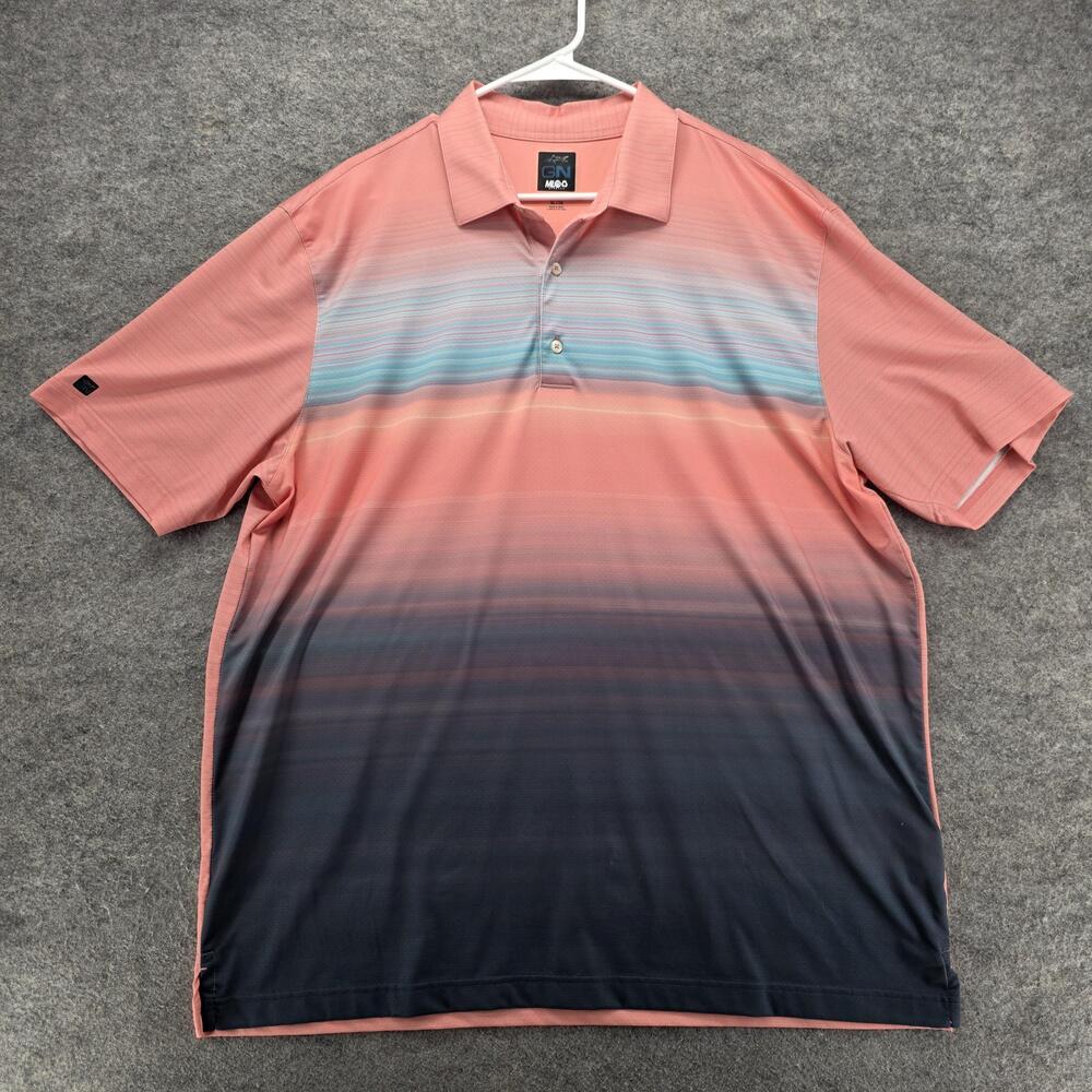 Greg Norman Shirt Mens XL Pink Gradient ML75 PlayDry Golf South Seas Resort